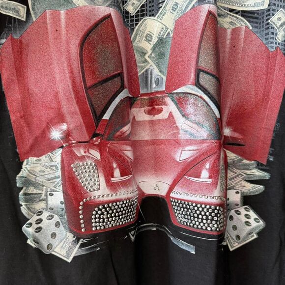 New Y2K Ferrari Bedazzled Long Sleeve Tee - Picture 4 of 5